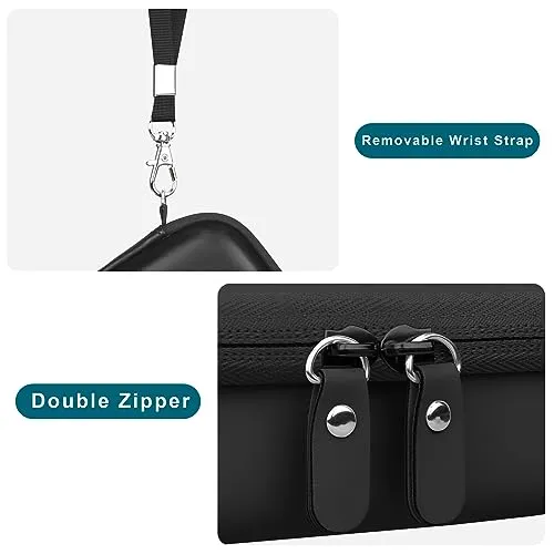 Canboc Carrying Case Compatible with KODAK Smile  Wireless Digital Instant Print Camera, Mesh Pocket fit Photo Paper, USB Cable, Black (Case Only)
