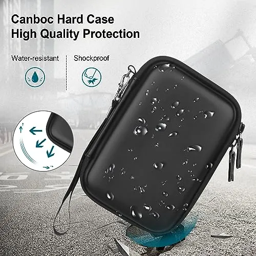 Canboc Carrying Case Compatible with KODAK Smile  Wireless Digital Instant Print Camera, Mesh Pocket fit Photo Paper, USB Cable, Black (Case Only)