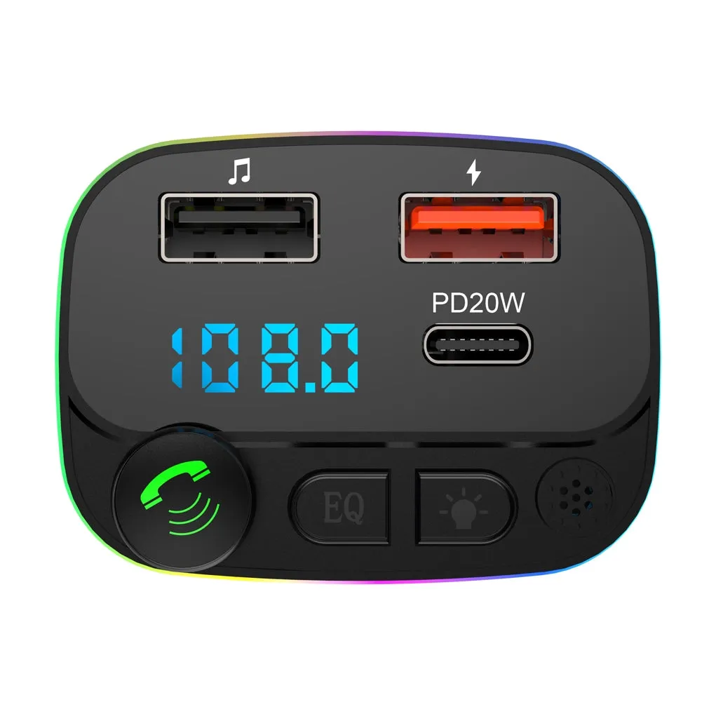 Car Charger Bluetooth-compatible 5.0 Fm Transmitter Hands-free