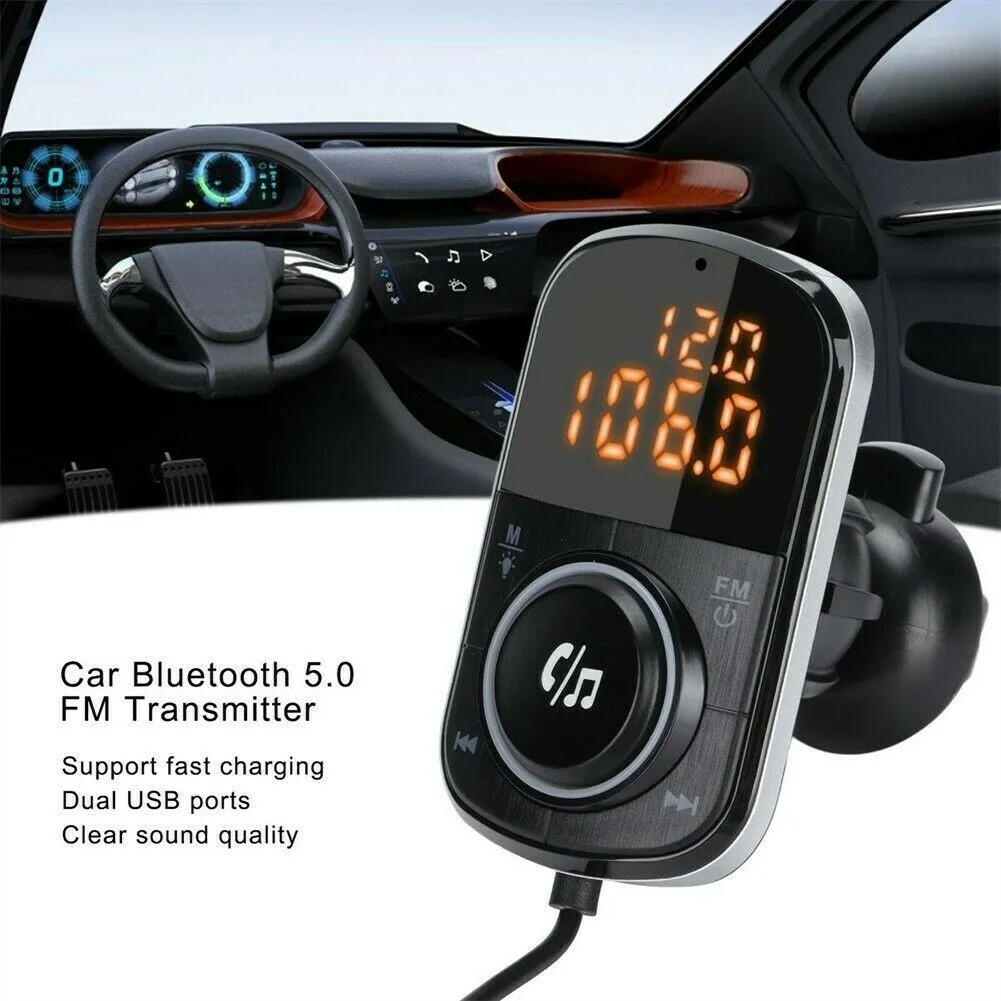Car FM Transmitter Kit Dual Display Pd3.0/qc3.0 Fast Charger