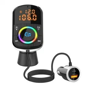 Car FM Transmitter Kit Dual Display Pd3.0/qc3.0 Fast Charger