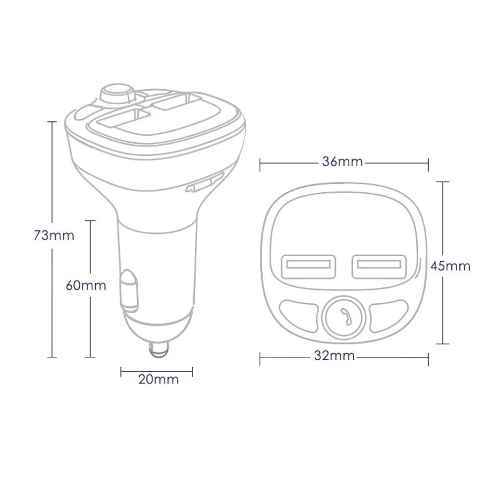 Car Mp3 Bluetooth-compatible Fast  Charger Dual Usb Car Cigarette