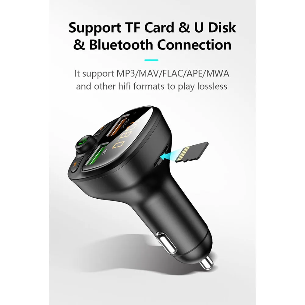 Car Mp3 Bluetooth-compatible Fast  Charger Dual Usb Car Cigarette