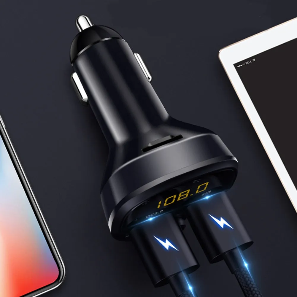 Car Mp3 Bluetooth-compatible Fast  Charger Dual Usb Car Cigarette