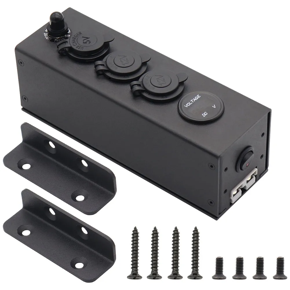 Car Power Supply Socket Box Voltmeter Charger Power Box with