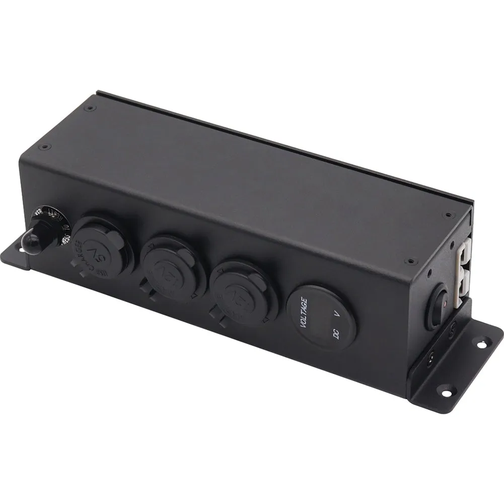 Car Power Supply Socket Box Voltmeter Charger Power Box with