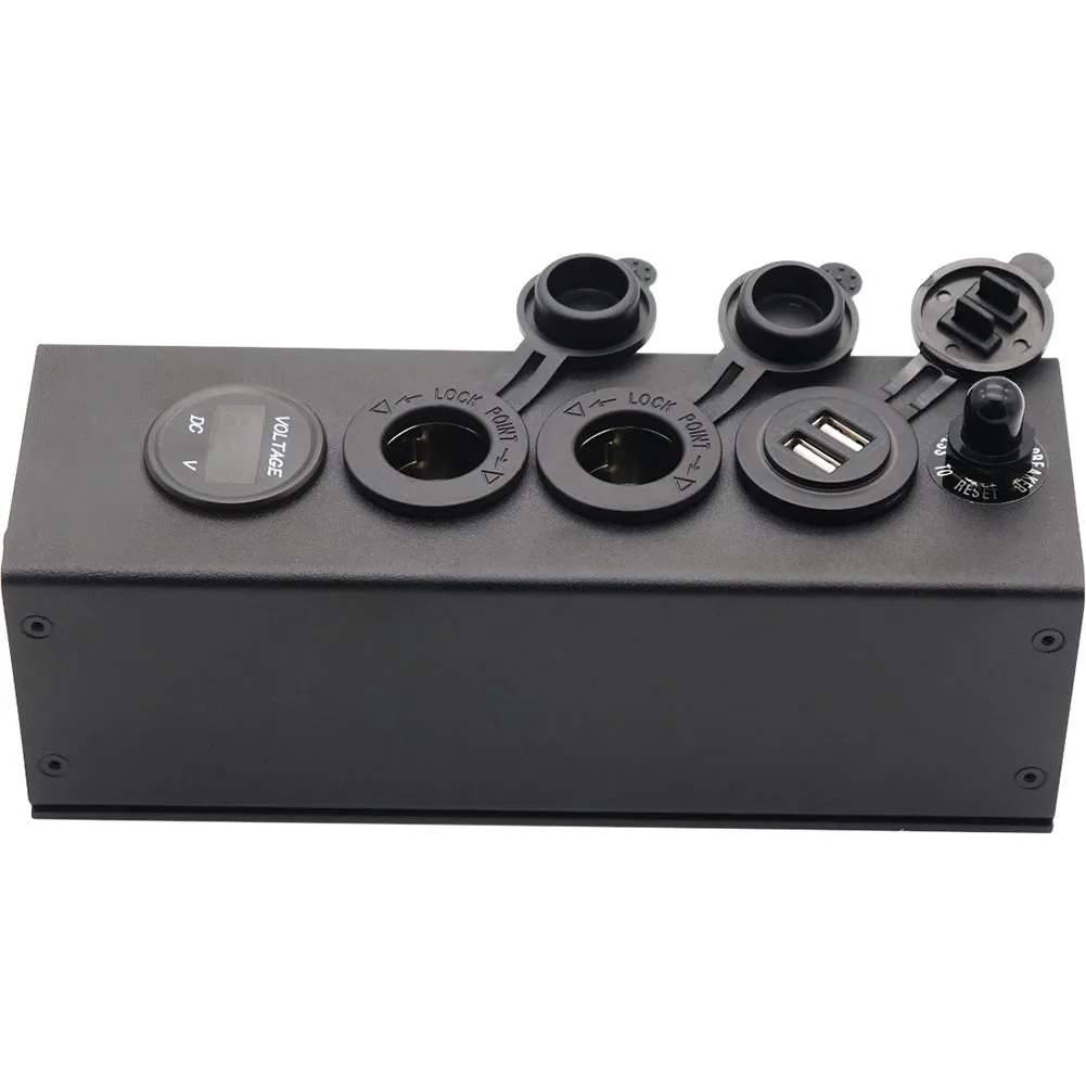 Car Power Supply Socket Box Voltmeter Charger Power Box with