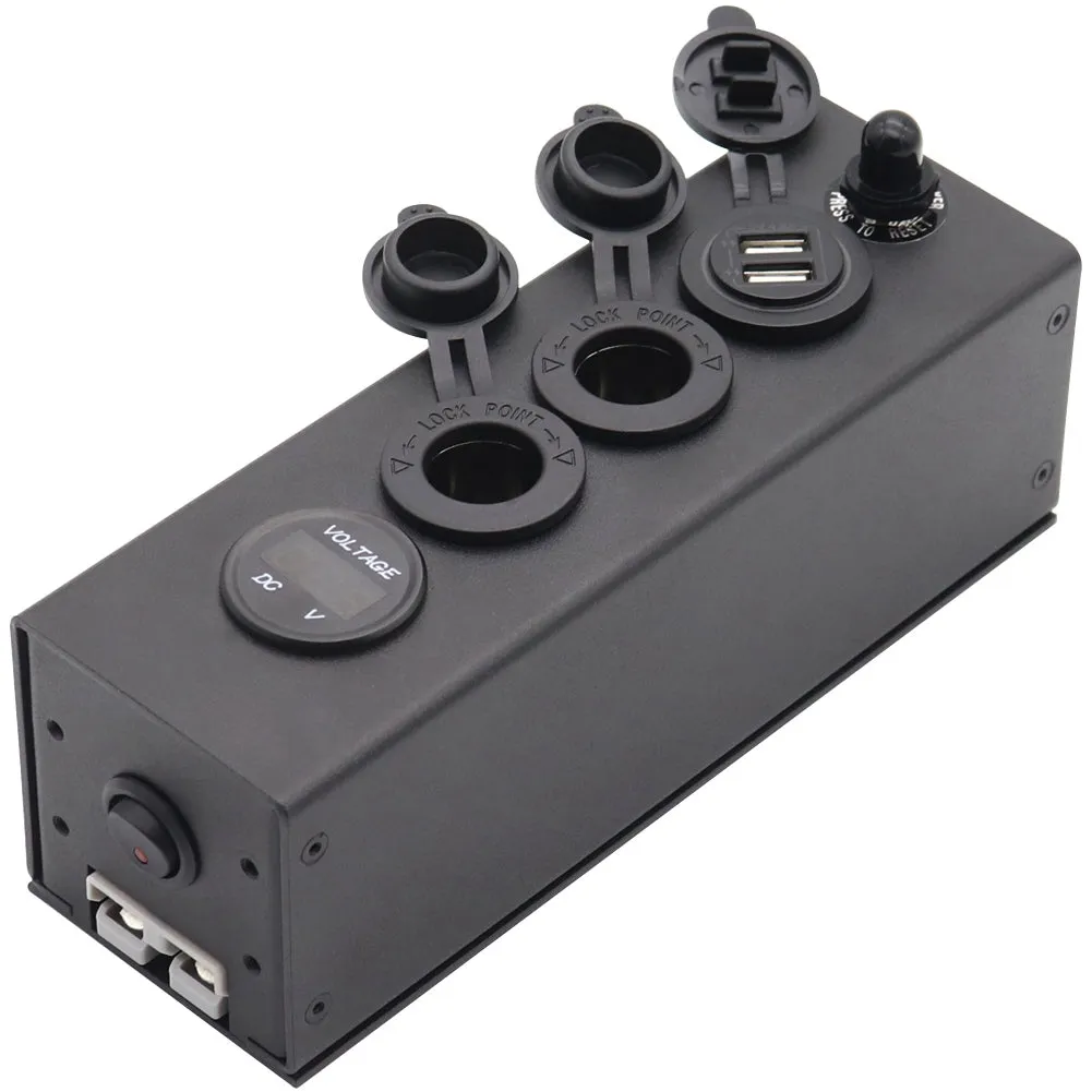 Car Power Supply Socket Box Voltmeter Charger Power Box with