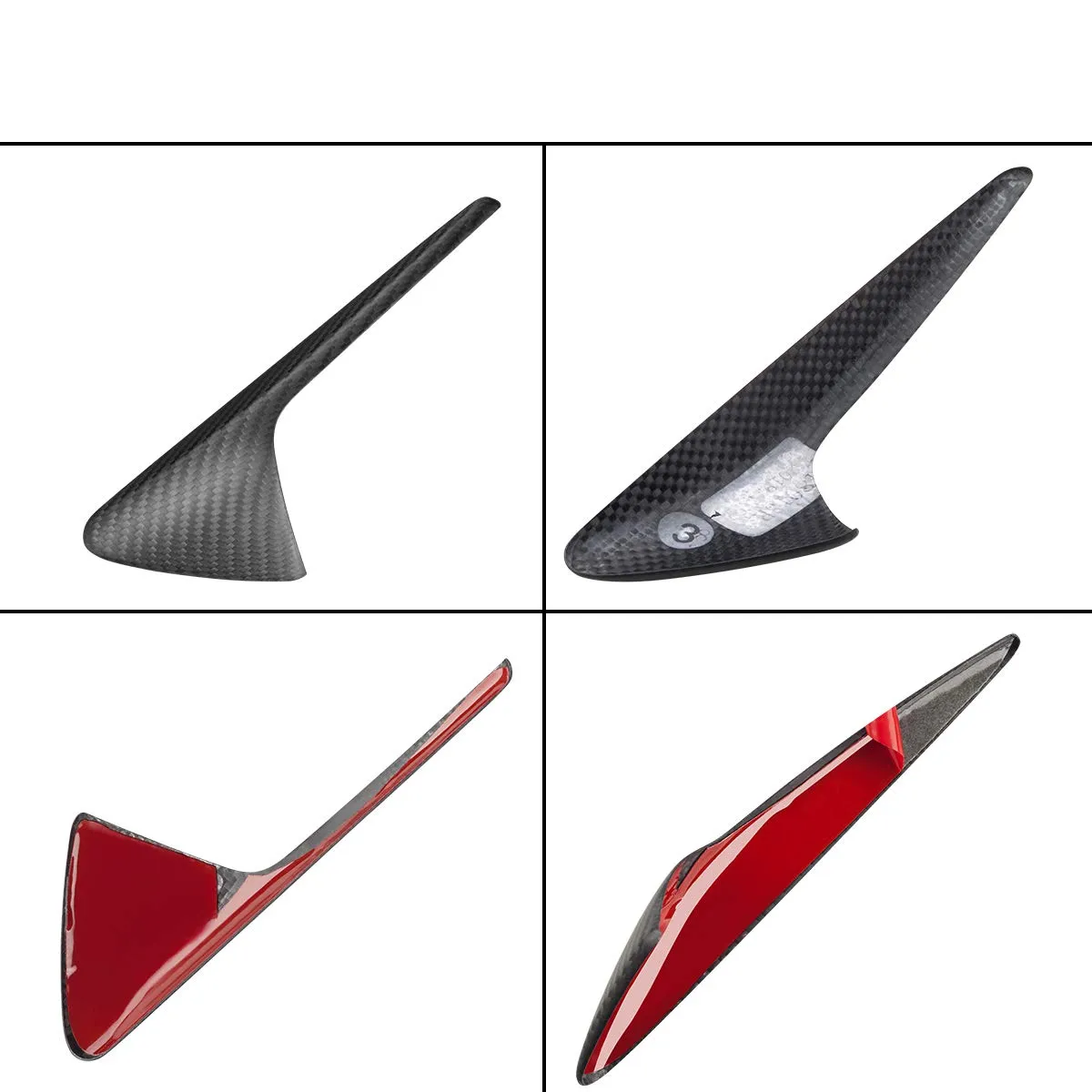 Carbon Fiber Side Markers Turn Signal Overlays for Tesla Model 3, S, and X