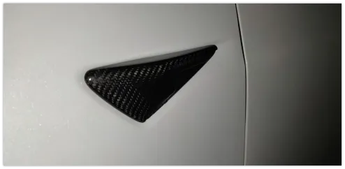 Carbon Fiber Side Markers Turn Signal Overlays for Tesla Model 3, S, and X