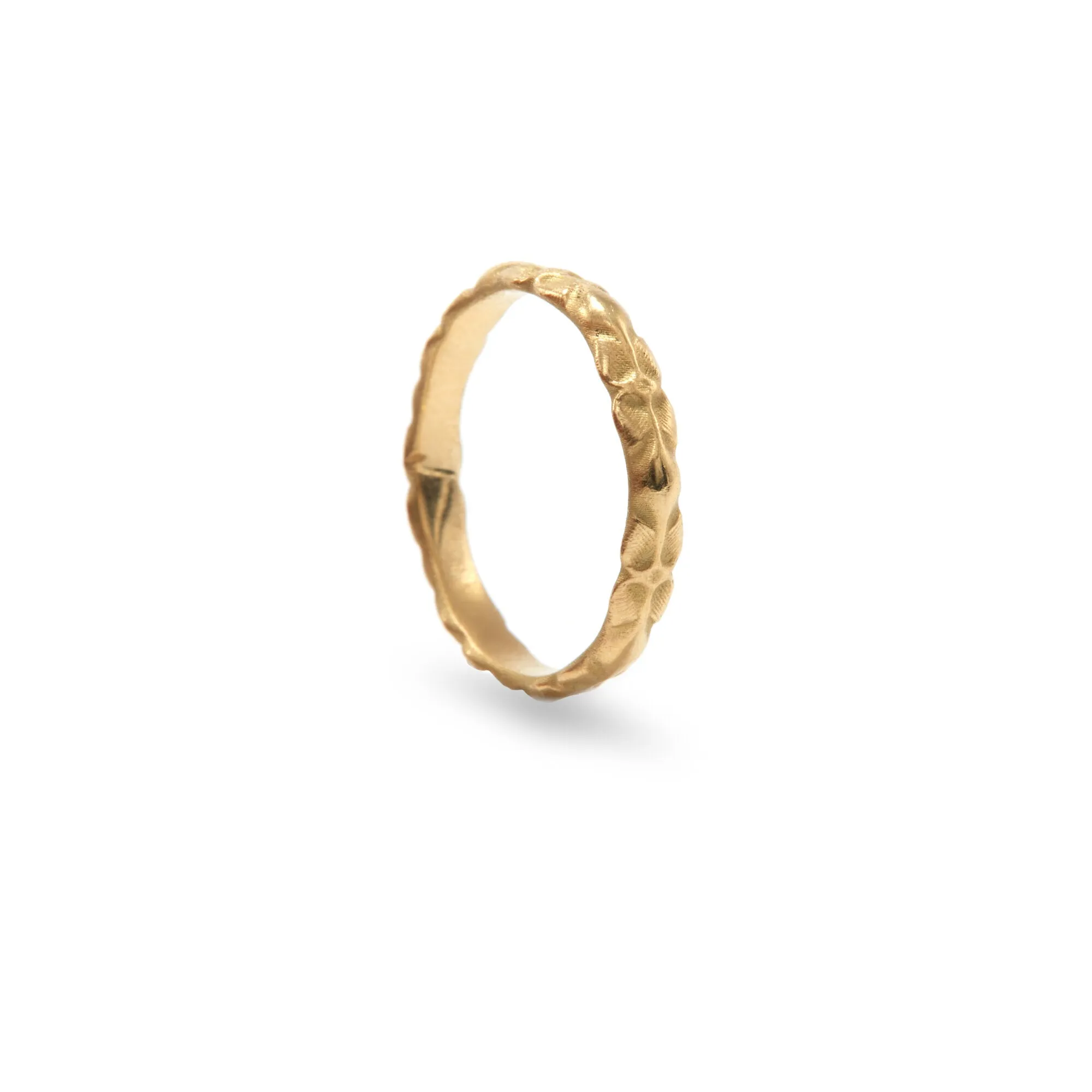 Carved Floral Wedding Band
