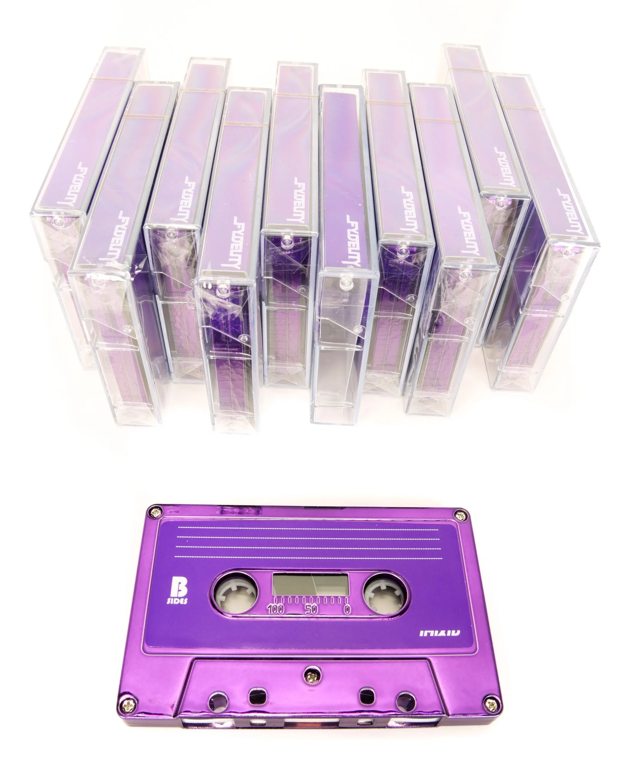 Cassette Tapes | Blank 60 Min 10-Pack | Purple Chrome
