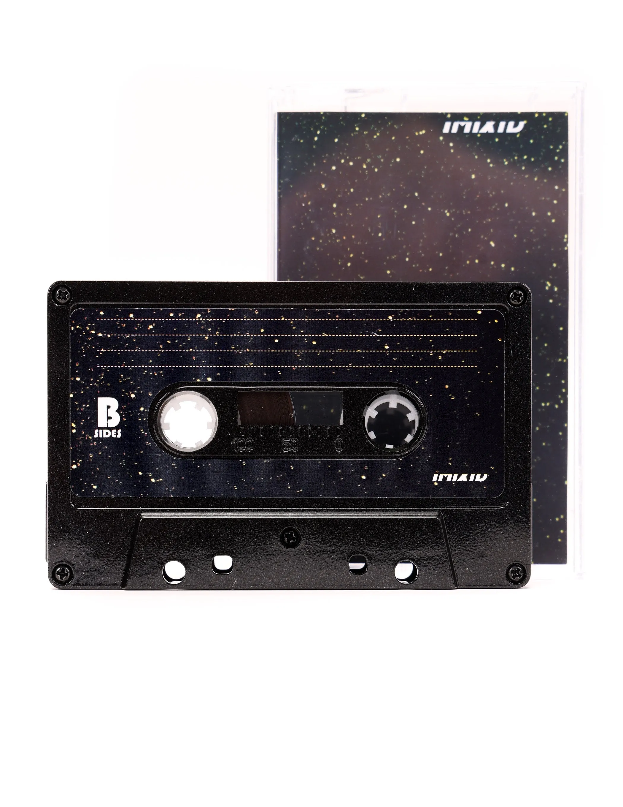 Cassette Tapes | Blank 60 Min 5-Pack | Black Gold Glitter