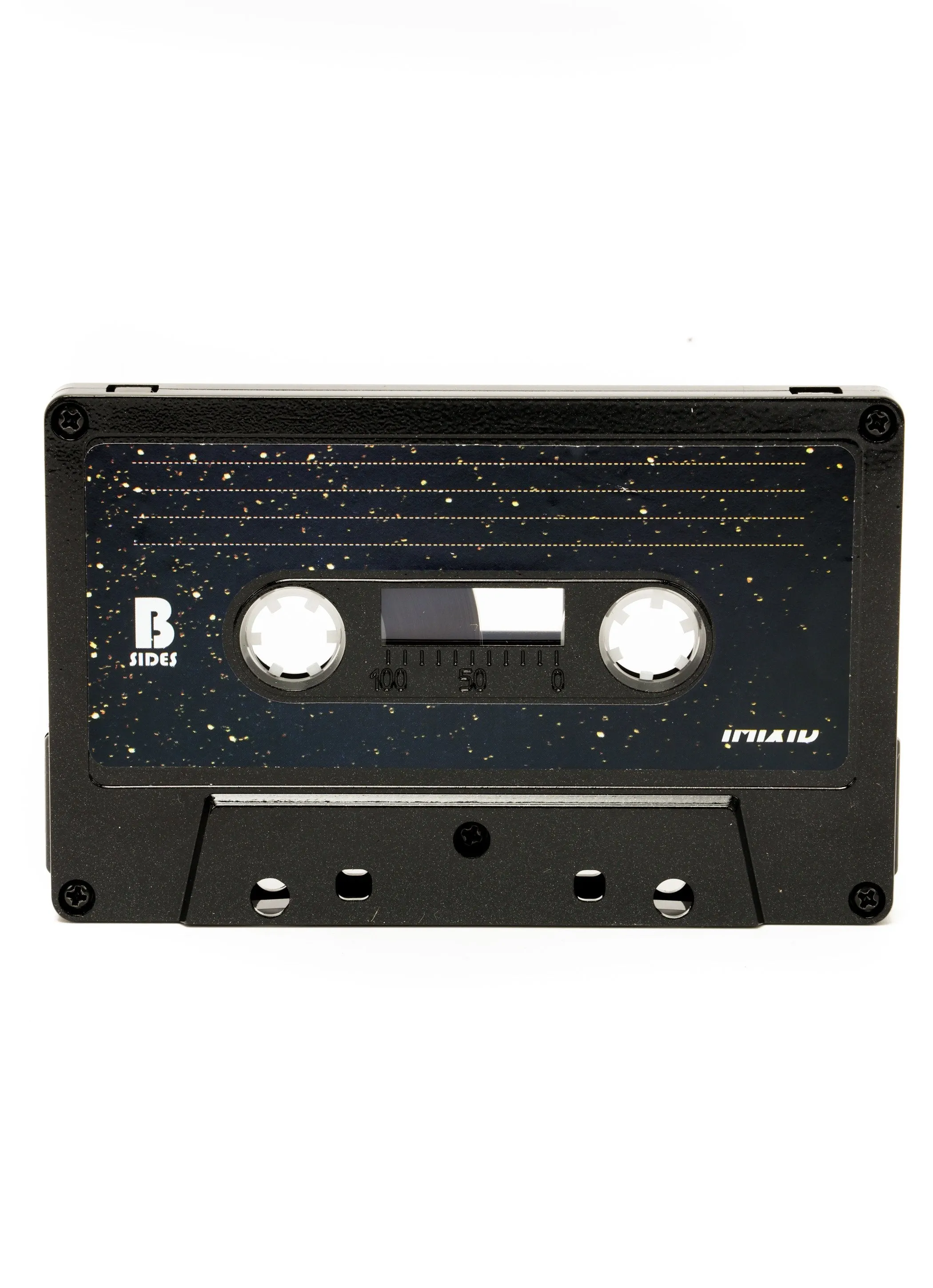 Cassette Tapes | Blank 60 Min 5-Pack | Black Gold Glitter