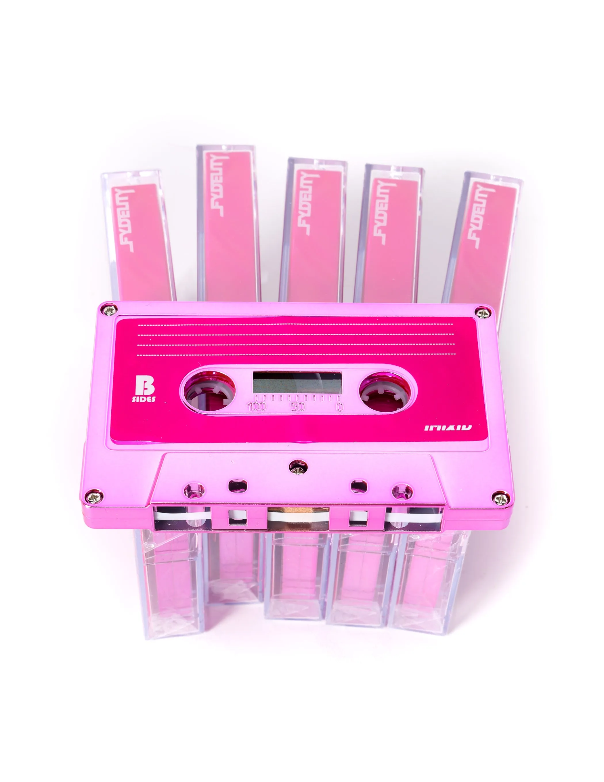 Cassette Tapes | Blank 60 Min 5-Pack | Pink Chrome
