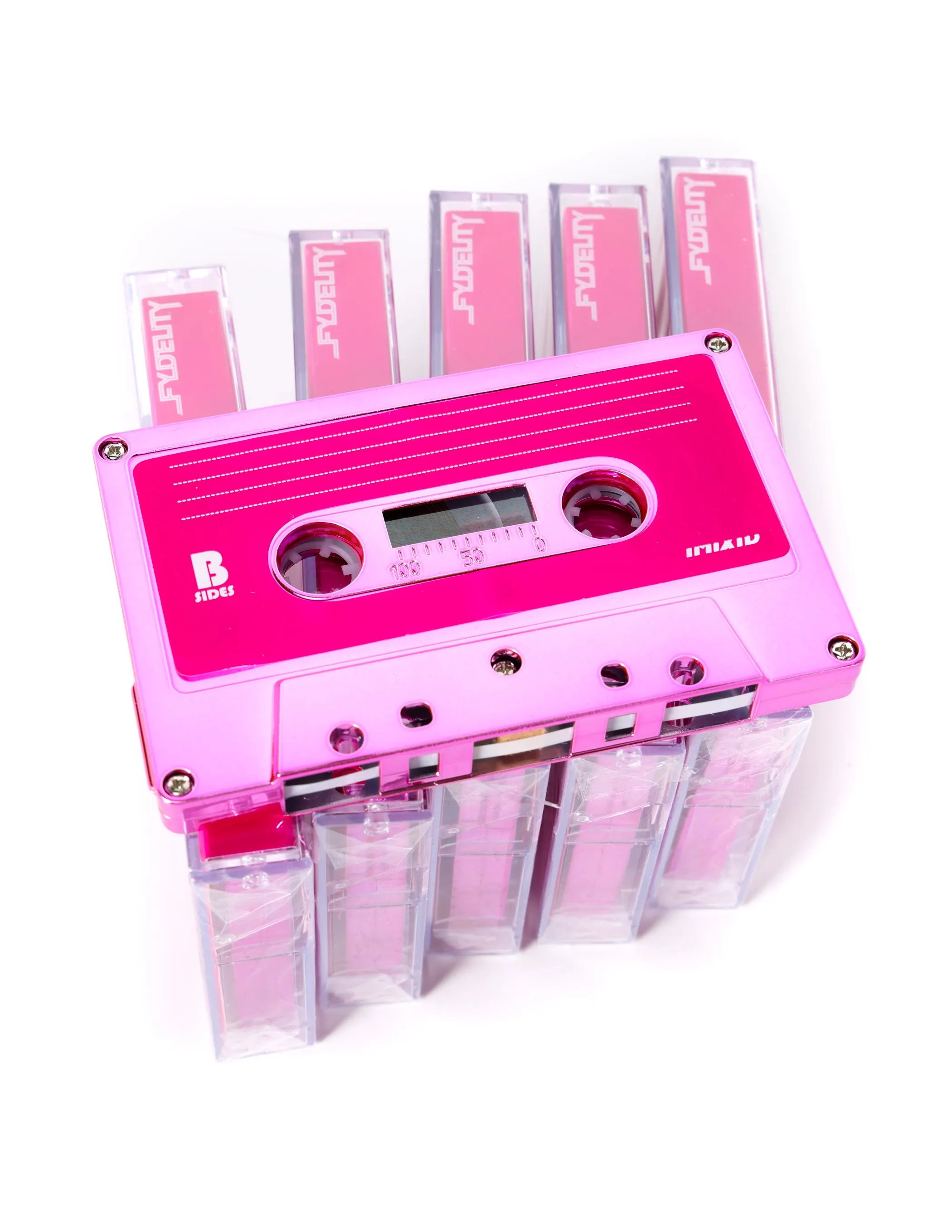 Cassette Tapes | Blank 60 Min 5-Pack | Pink Chrome