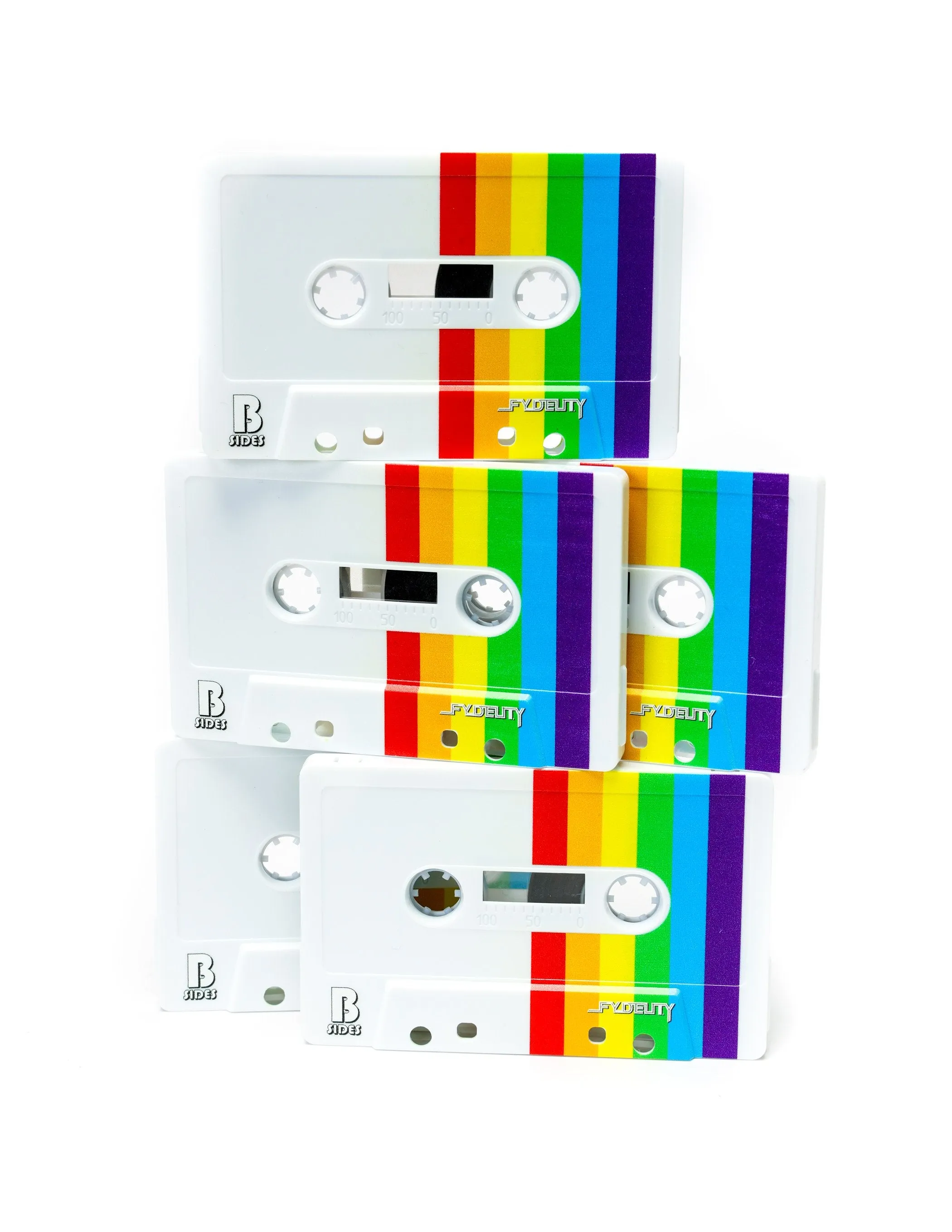 Cassette Tapes | Blank 60 Min 5-Pack | PRIDE Rainbow