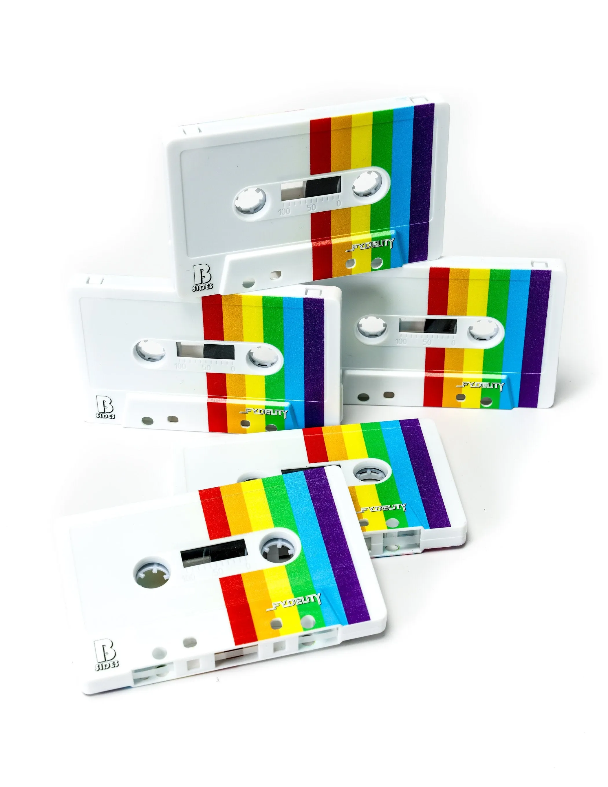 Cassette Tapes | Blank 60 Min 5-Pack | PRIDE Rainbow
