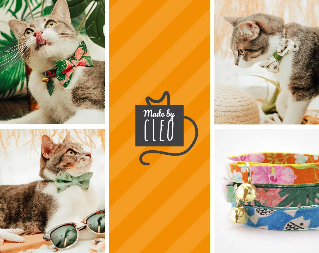 Cat Bow Tie - "Birthday Candles" - Red Party Bowtie / For Cats   Small Dogs / Removable (One Size)