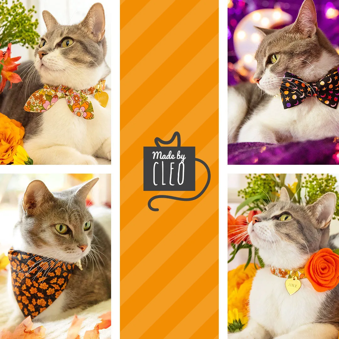 Cat Bow Tie - "Velvet - Leaf Green"  - Vibrant Olive Green Velvet Bowtie / Wedding / For Cats   Small Dogs / Removable (One Size)