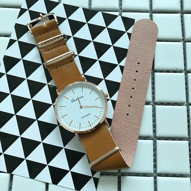 Classic Ultra-thin Large Dial Business Casual Leather Watch Famous Quartz Watch Male Clock Wrist Watch Relogio Masculino