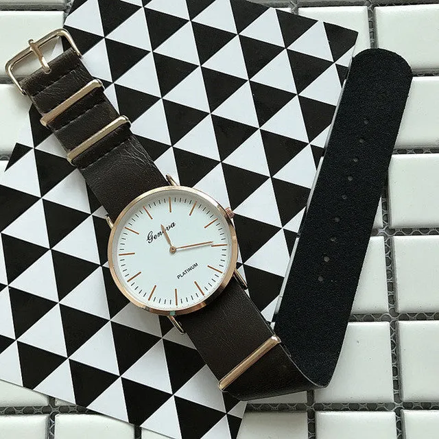 Classic Ultra-thin Large Dial Business Casual Leather Watch Famous Quartz Watch Male Clock Wrist Watch Relogio Masculino