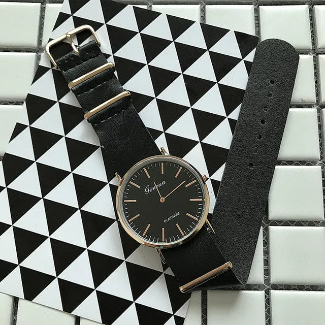 Classic Ultra-thin Large Dial Business Casual Leather Watch Famous Quartz Watch Male Clock Wrist Watch Relogio Masculino