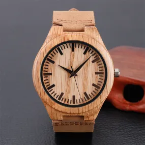 Crative Simple Wood Watches Men's Minimalist Deisgn Wrist Watch Original Wooden Bamboo Watch Men Sports Clock Reloj de madera