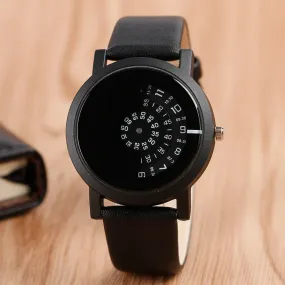 Creative Semicircle Turntable Design Watches Men Unique Quartz Wristwatch Sport Modern Leather Strap Cool Male Clock Hour Gifts