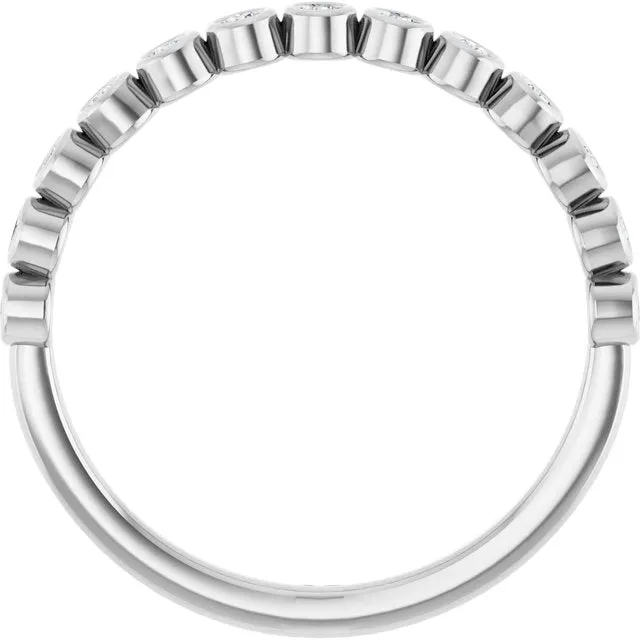 Cubic Zirconia Anniversary Ring Band, Style 122-968 (0.22 TCW Round Bezel Stackable)