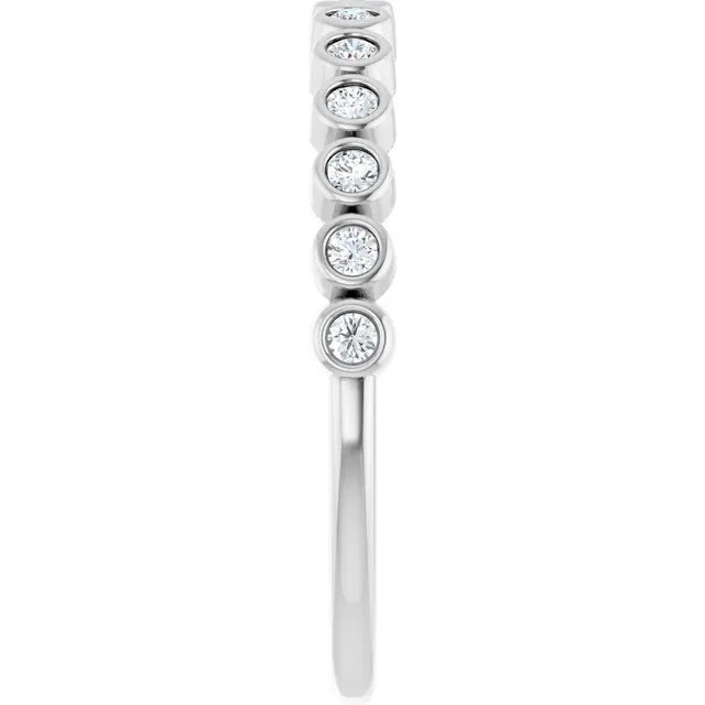 Cubic Zirconia Anniversary Ring Band, Style 122-968 (0.22 TCW Round Bezel Stackable)