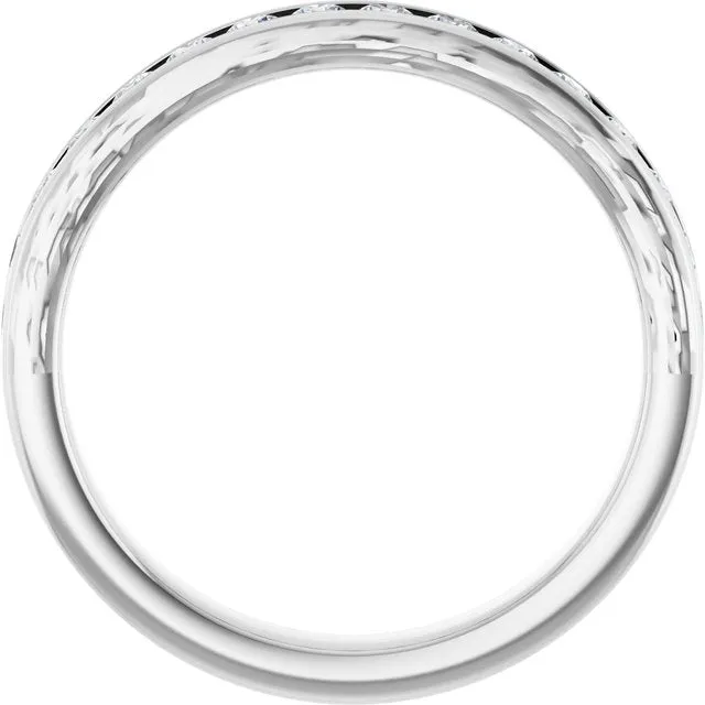 Cubic Zirconia Anniversary Ring Band, Style 122-981 (0.48 TCW Round Channel Stackable)