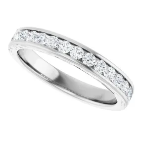Cubic Zirconia Anniversary Ring Band, Style 122-981 (0.48 TCW Round Channel Stackable)
