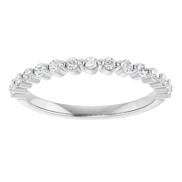 Cubic Zirconia Anniversary Ring Band, Style 123-602 (0.23 TCW Horizontal Round Shared Prong)