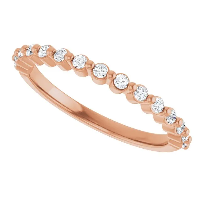 Cubic Zirconia Anniversary Ring Band, Style 123-602 (0.23 TCW Horizontal Round Shared Prong)
