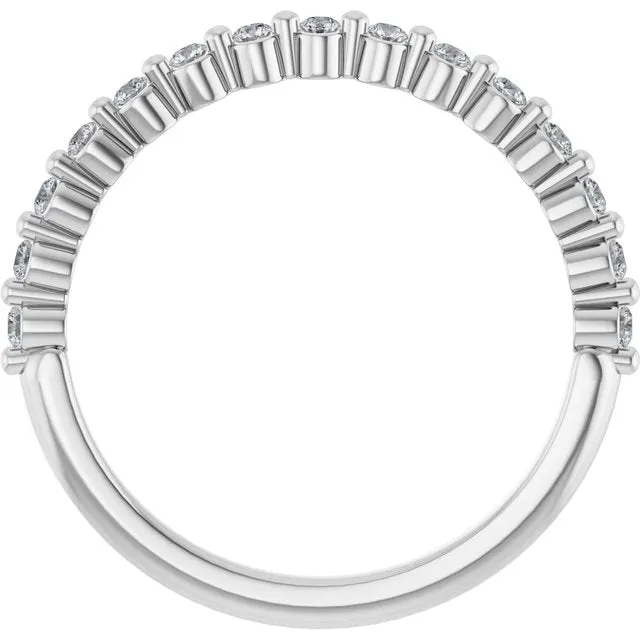 Cubic Zirconia Anniversary Ring Band, Style 123-602 (0.23 TCW Horizontal Round Shared Prong)
