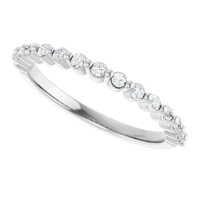 Cubic Zirconia Anniversary Ring Band, Style 123-602 (0.23 TCW Horizontal Round Shared Prong)