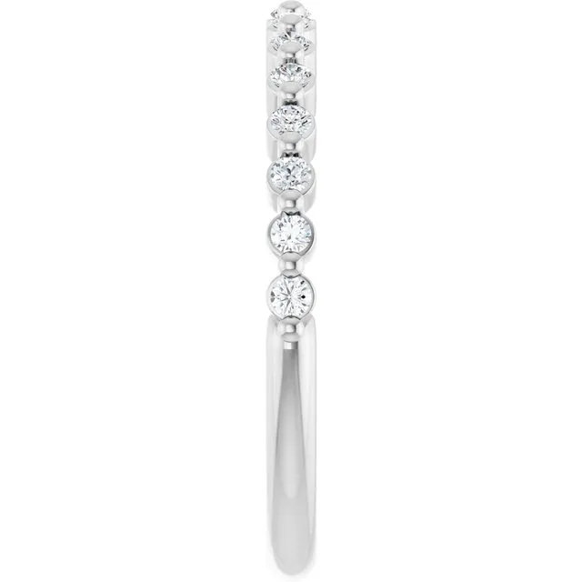 Cubic Zirconia Anniversary Ring Band, Style 123-602 (0.23 TCW Horizontal Round Shared Prong)