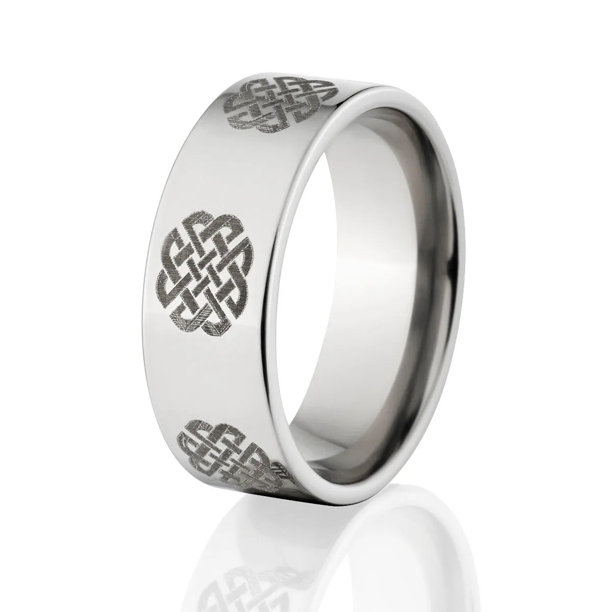 Custom Celtic Rings, 8mm Titanium Celtic Ring