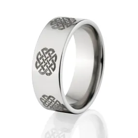 Custom Celtic Rings, 8mm Titanium Celtic Ring