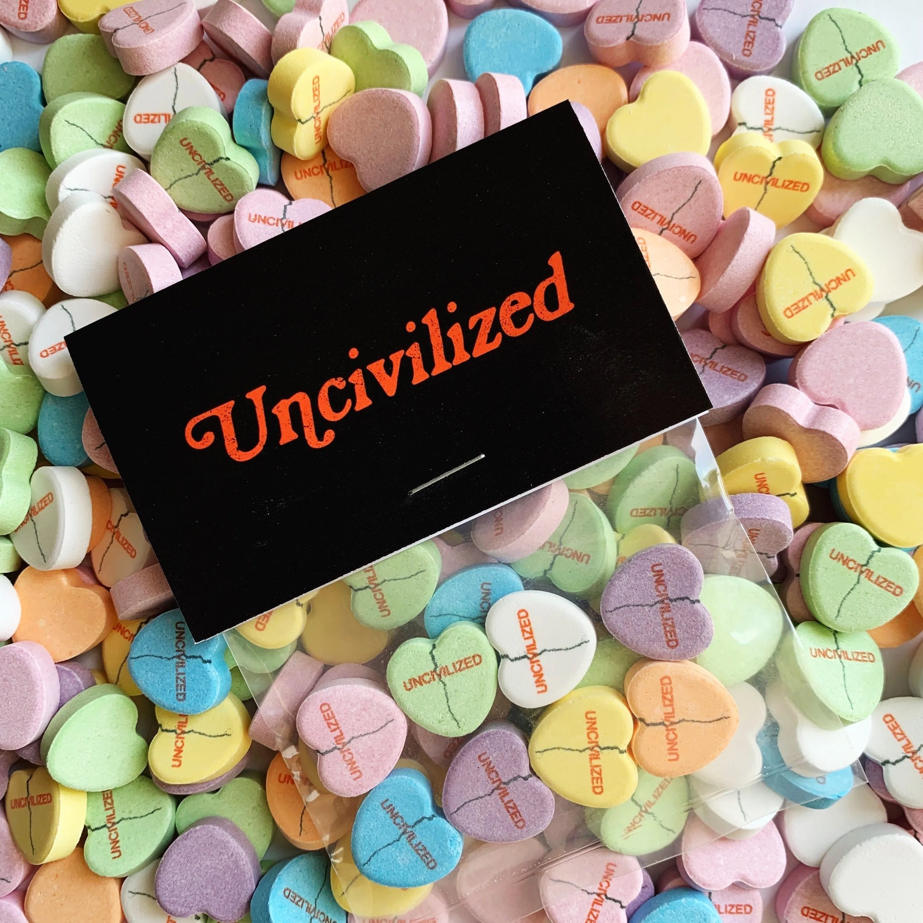 Customized Candy Hearts Personalized Bags - 8 Candies Per Bag (100 Bag Minimum)