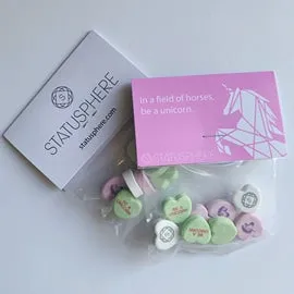 Customized Candy Hearts Personalized Bags - 8 Candies Per Bag (100 Bag Minimum)