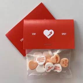 Customized Candy Hearts Personalized Bags - 8 Candies Per Bag (100 Bag Minimum)
