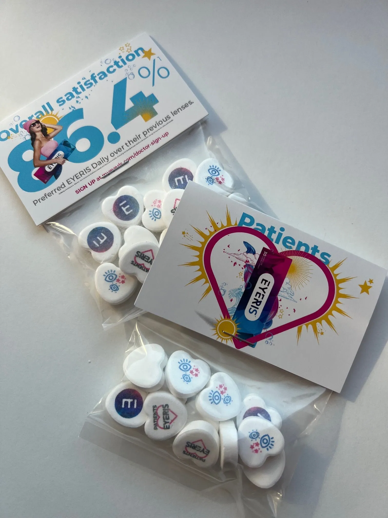 Customized Candy Hearts Personalized Bags - 8 Candies Per Bag (100 Bag Minimum)
