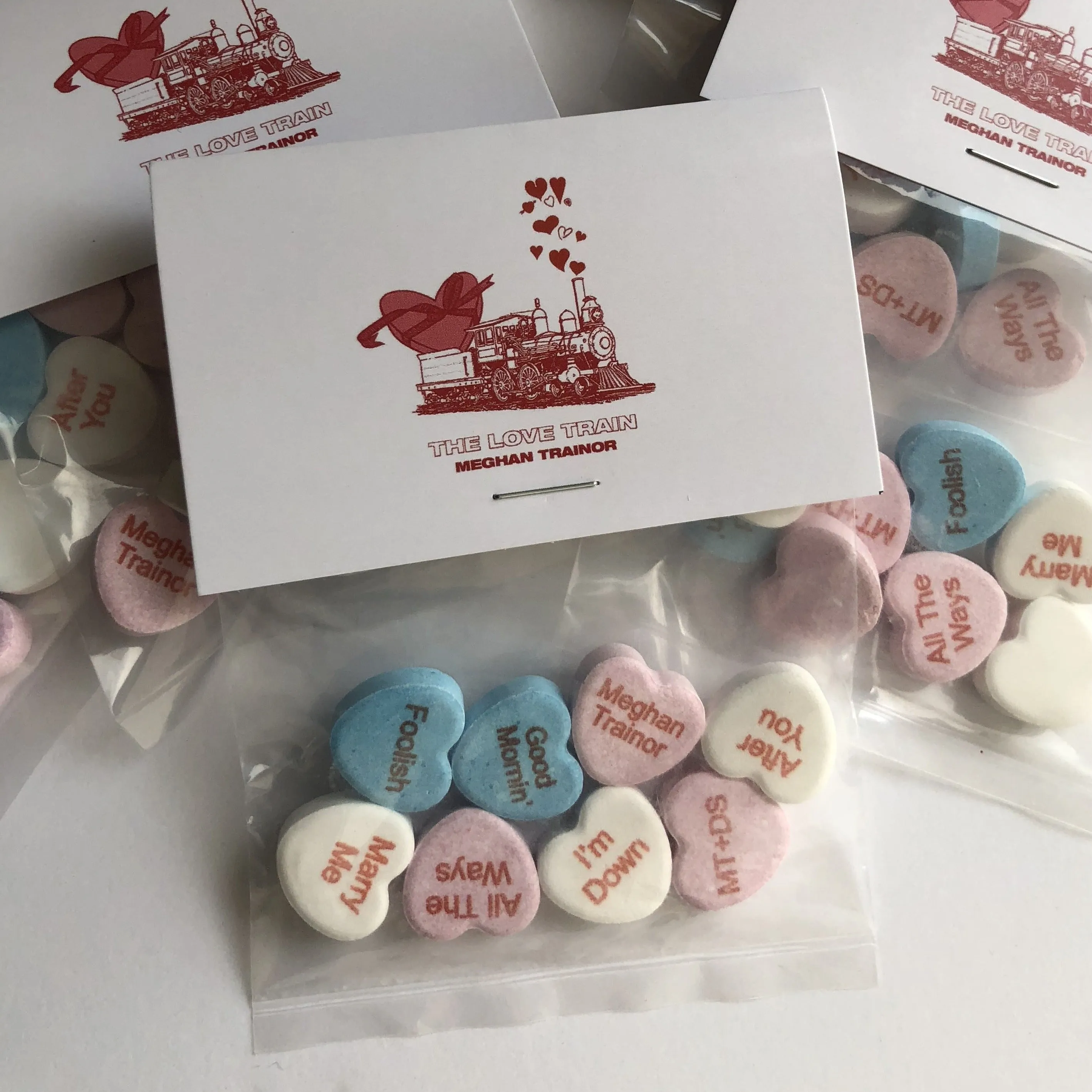 Customized Candy Hearts Personalized Bags - 8 Candies Per Bag (100 Bag Minimum)