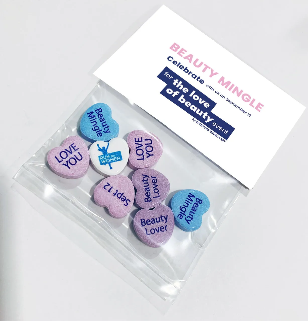 Customized Candy Hearts Personalized Bags - 8 Candies Per Bag (100 Bag Minimum)