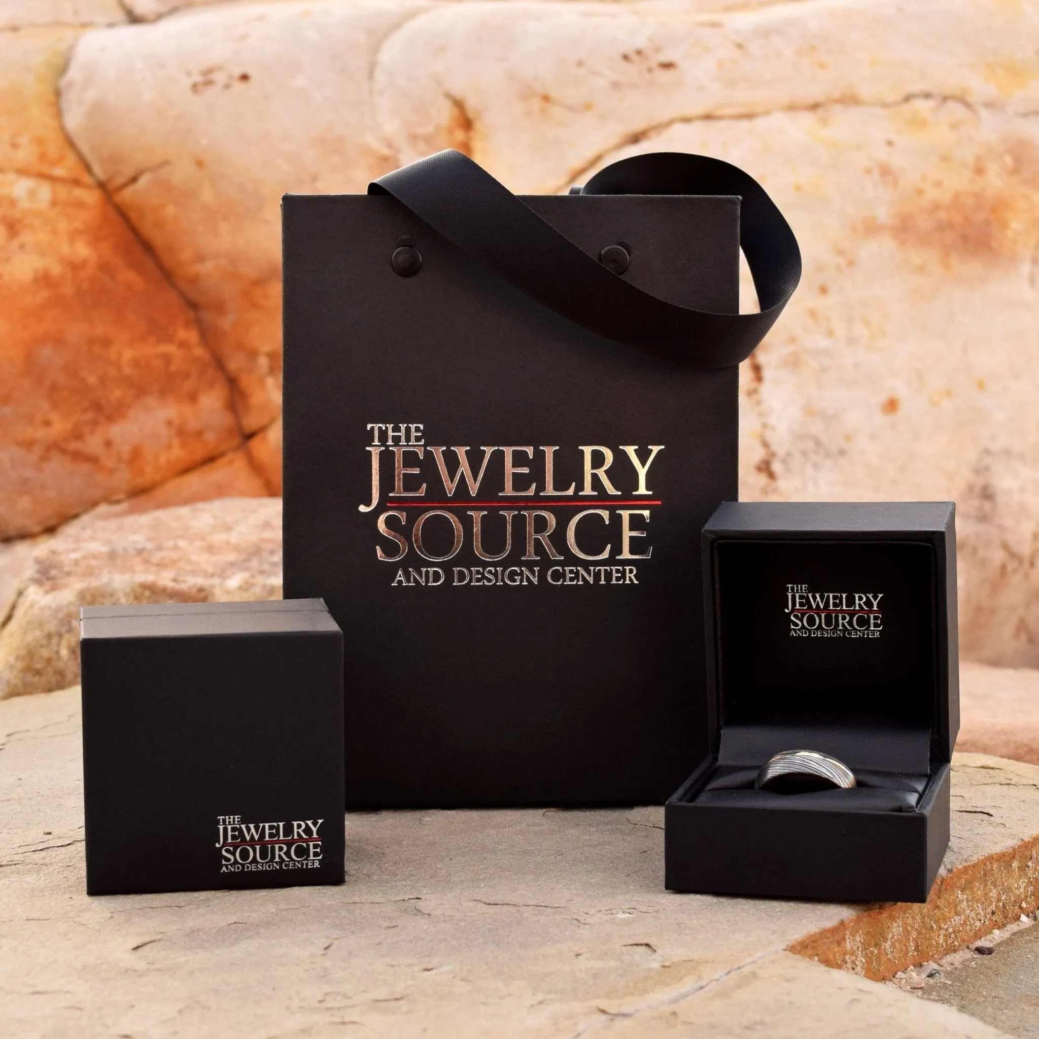 Duck Track Rings, Men's Titanium Ring, Animal Tracks Jewelry