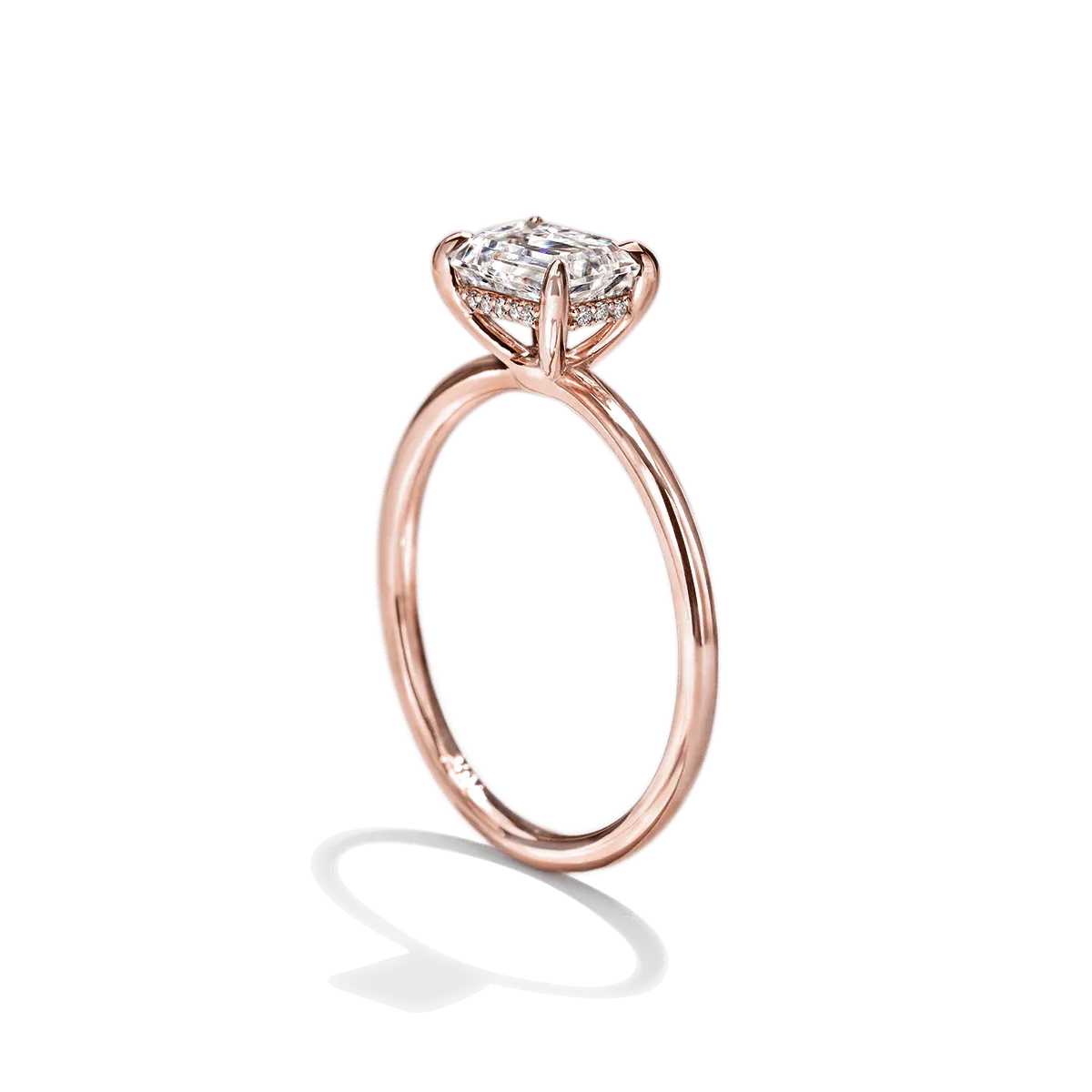 East-West Hidden Halo Engagement Ring