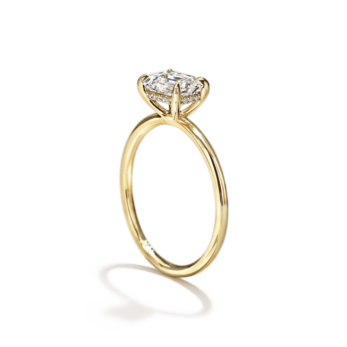 East-West Hidden Halo Engagement Ring