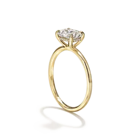 East-West Hidden Halo Engagement Ring